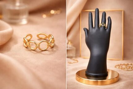 Elegant Interlocking Gold Ring – Modern Minimal Statement